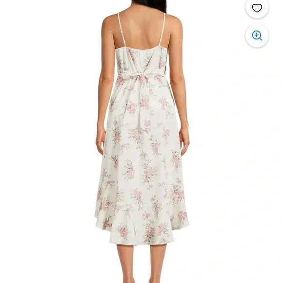 No Boundaries High Low Floral Dress in White and Pink - Picture 3 of 7